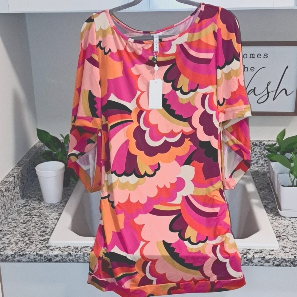 Trina Turk NWTs Fan Faire Tunic Dress Cover-Up - Picture 3 of 5